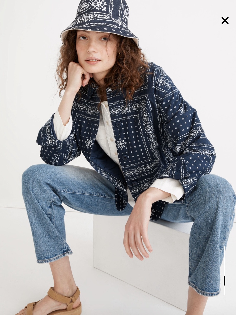 Madewell Padded Chore Jacket in Vintage Bandana size M
